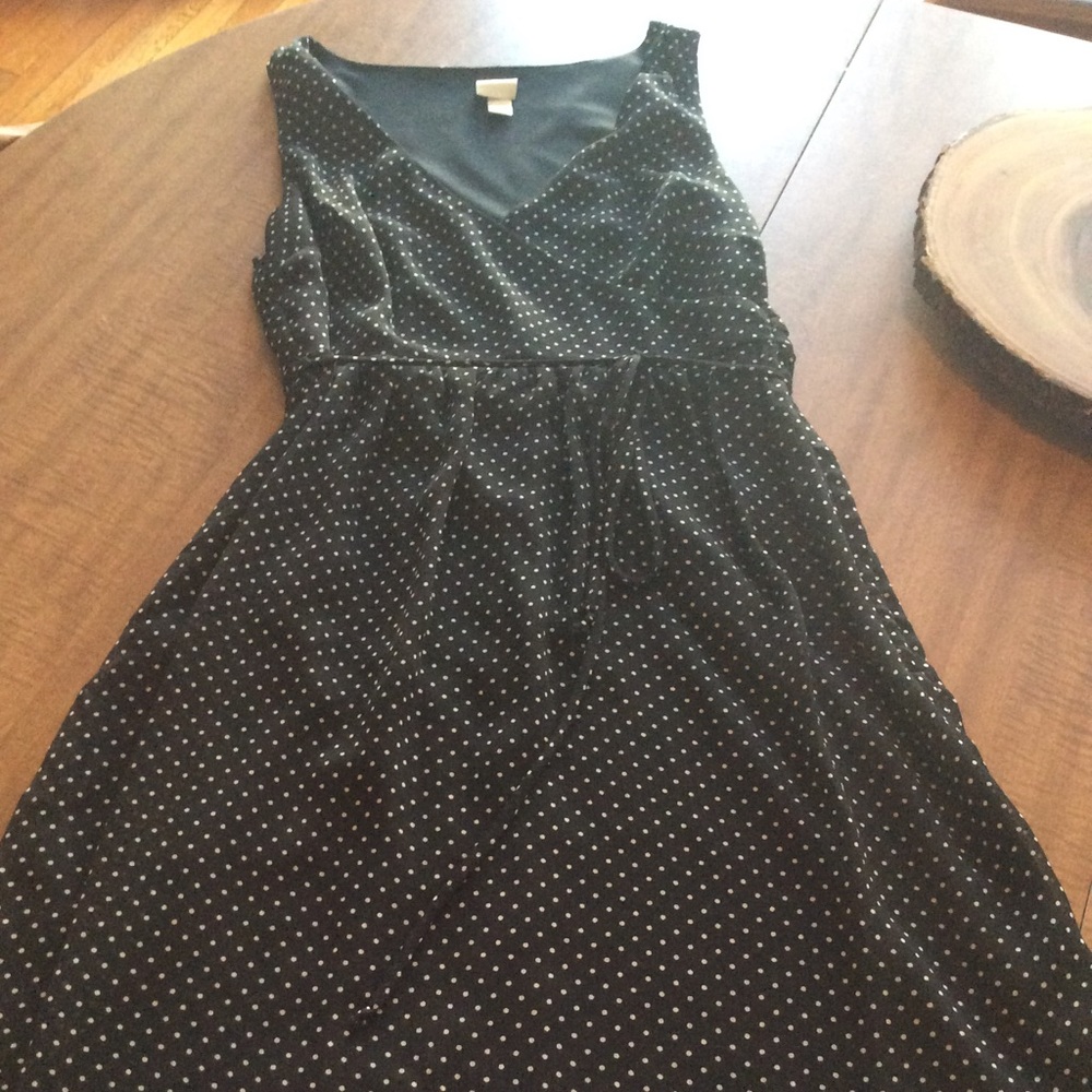 Fully lined knee length polka dot dress